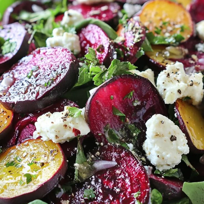 Roasted Beet & Berry Mixed Green Salad