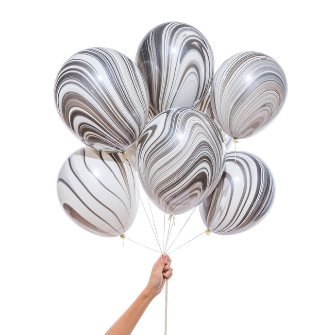 Black + White Marble Party Balloons - Preserve Indulgence Event Design & Boutique Catering 